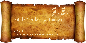 Fehérváry Emese névjegykártya