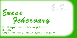 emese fehervary business card